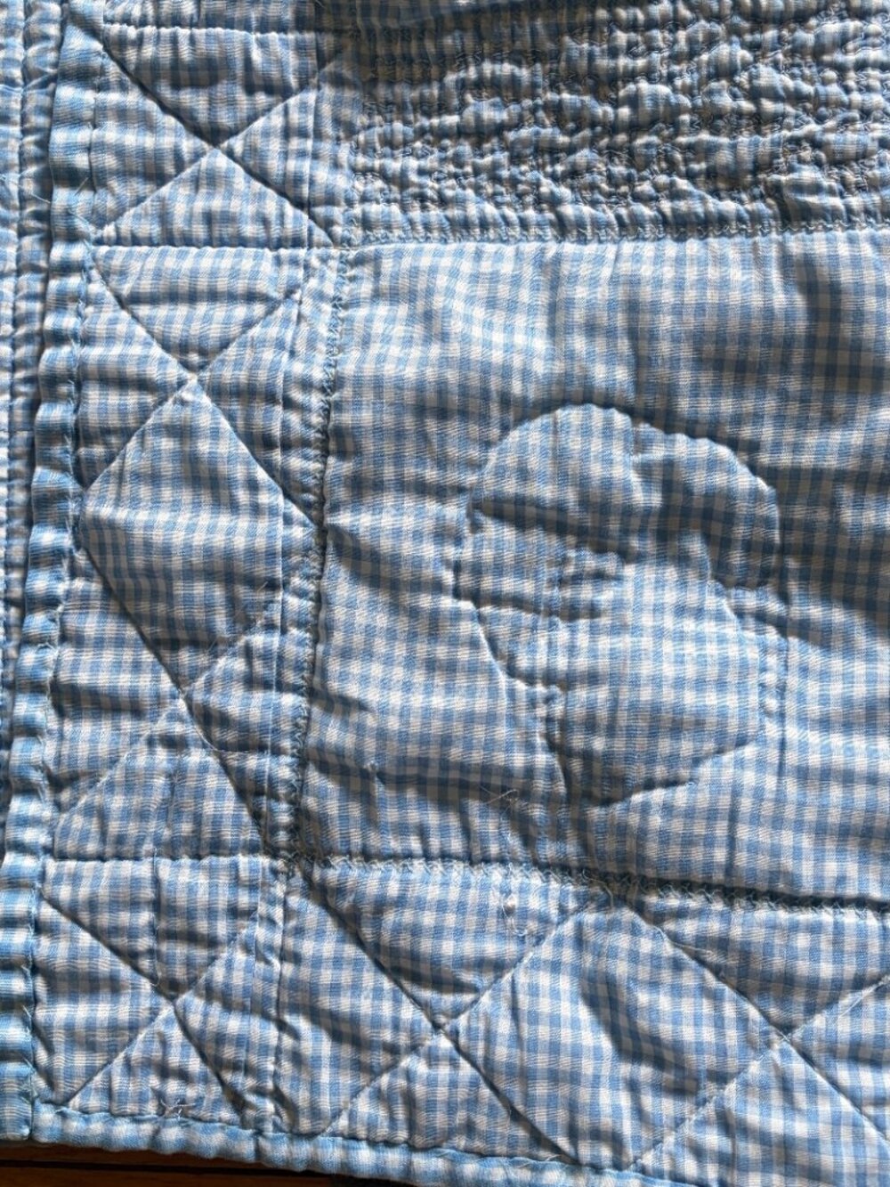 Baby Quilt Vintage Handmade Cross Stitched Hand Stitched 34β x 44β Vintage - Picture 4 of 8